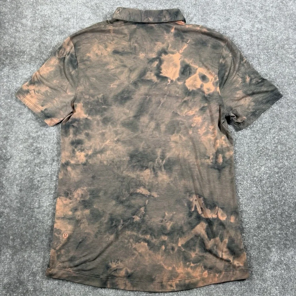 Lululemon Polo Shirt Mens Small Diamond Dye Sedona Sunset Evolution Short Sleeve